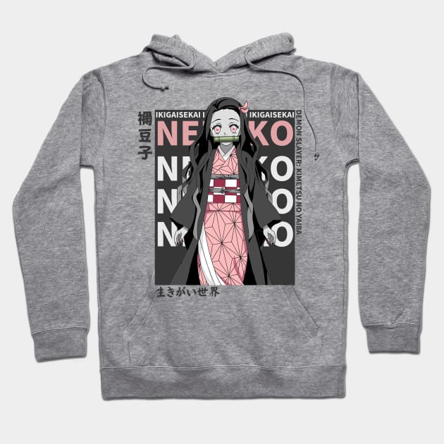 Nezuko Kamado: Magazine-Style Artwork Demon Slayer IKIGAISEKAI Hoodie by IKIGAISEKAI